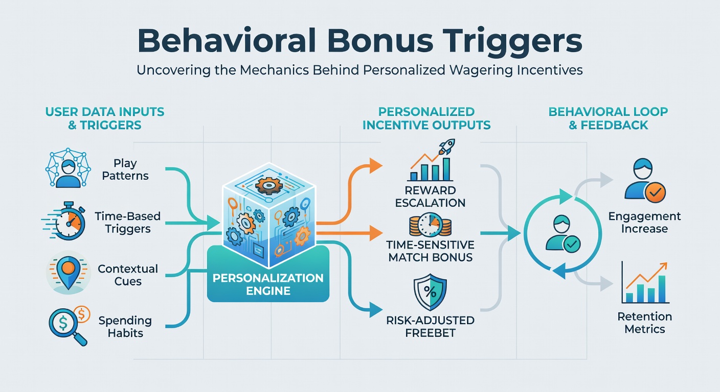 Diagram showing algorithmic pathways that link player behavior patterns to customized wagering rewards