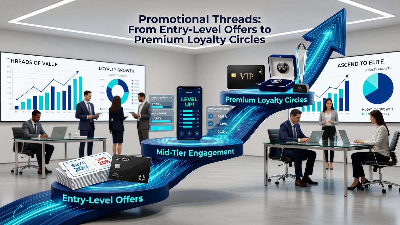 Illustration of premium loyalty circle benefits including personalized perks and VIP event access