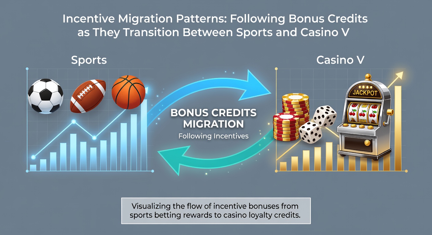 Chart illustrating migration rates of bonus credits from sports to casino verticals over time