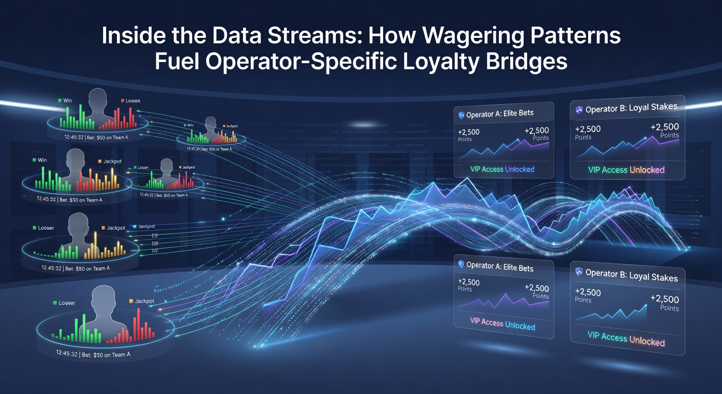 Illustration of data streams connecting sports betting activity to casino loyalty rewards within a single operator ecosystem