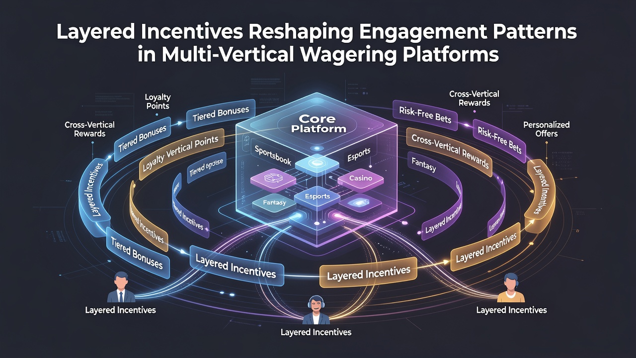 Illustration showing interconnected layers of betting incentives across sports, casino, and poker platforms