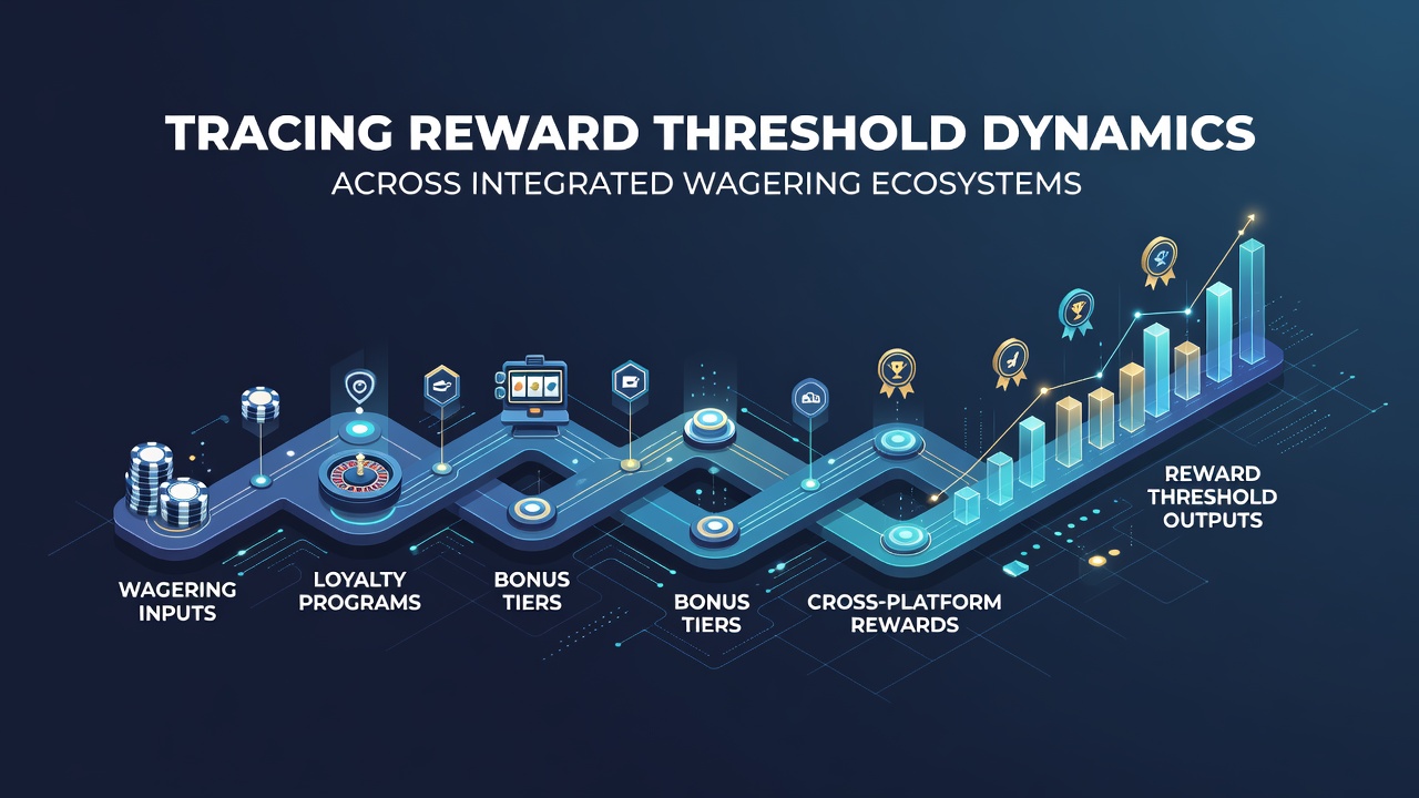 Diagram showing interconnected reward thresholds across sportsbook and casino platforms with arrows indicating progression paths