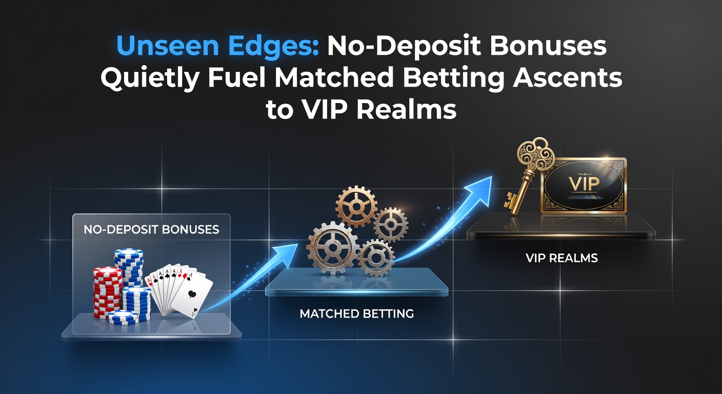 Visual representation of a matched betting flowchart highlighting no-deposit bonuses leading to VIP tiers